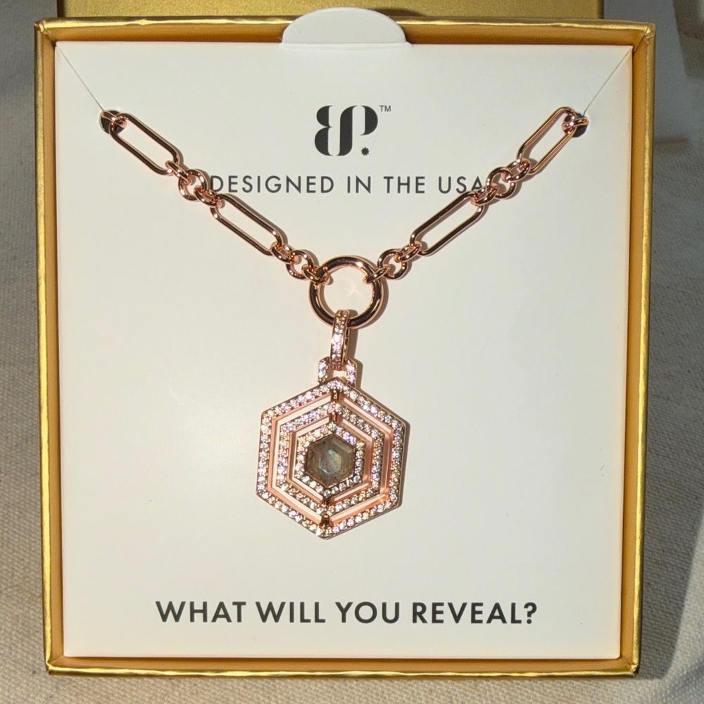 BP Hexagon Rose Gold Necklace